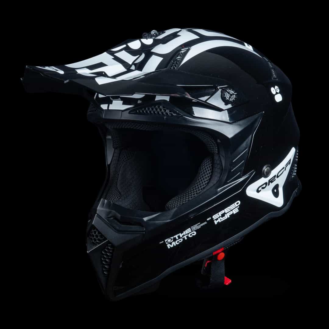 Orca Powergear - HELM THETA FULL FACE CROSS BLACK/WHITE GLOSSY