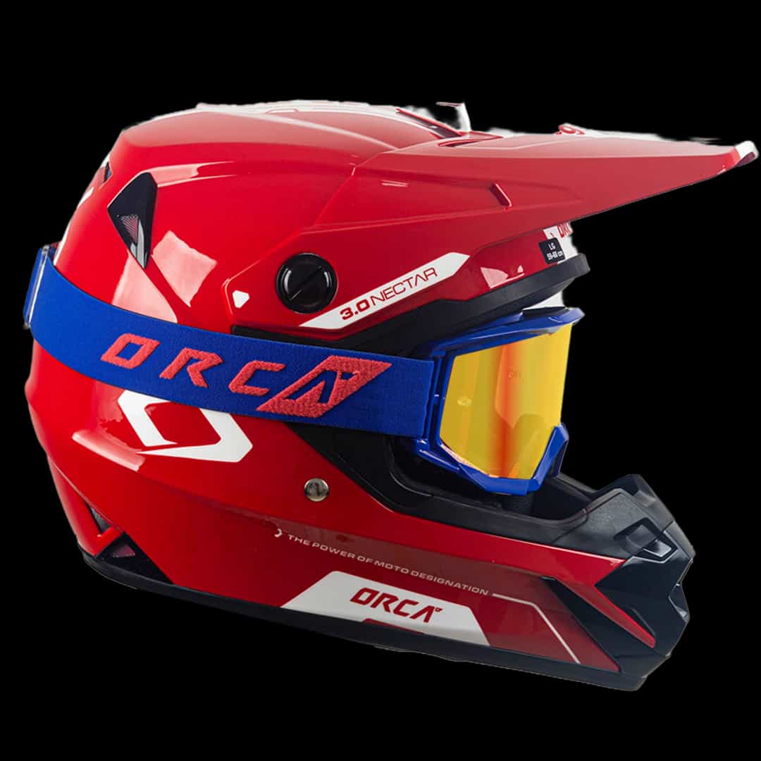 Bundling Helm Nectar 3.0 Red White  + Goggle Aeroview Blue Red