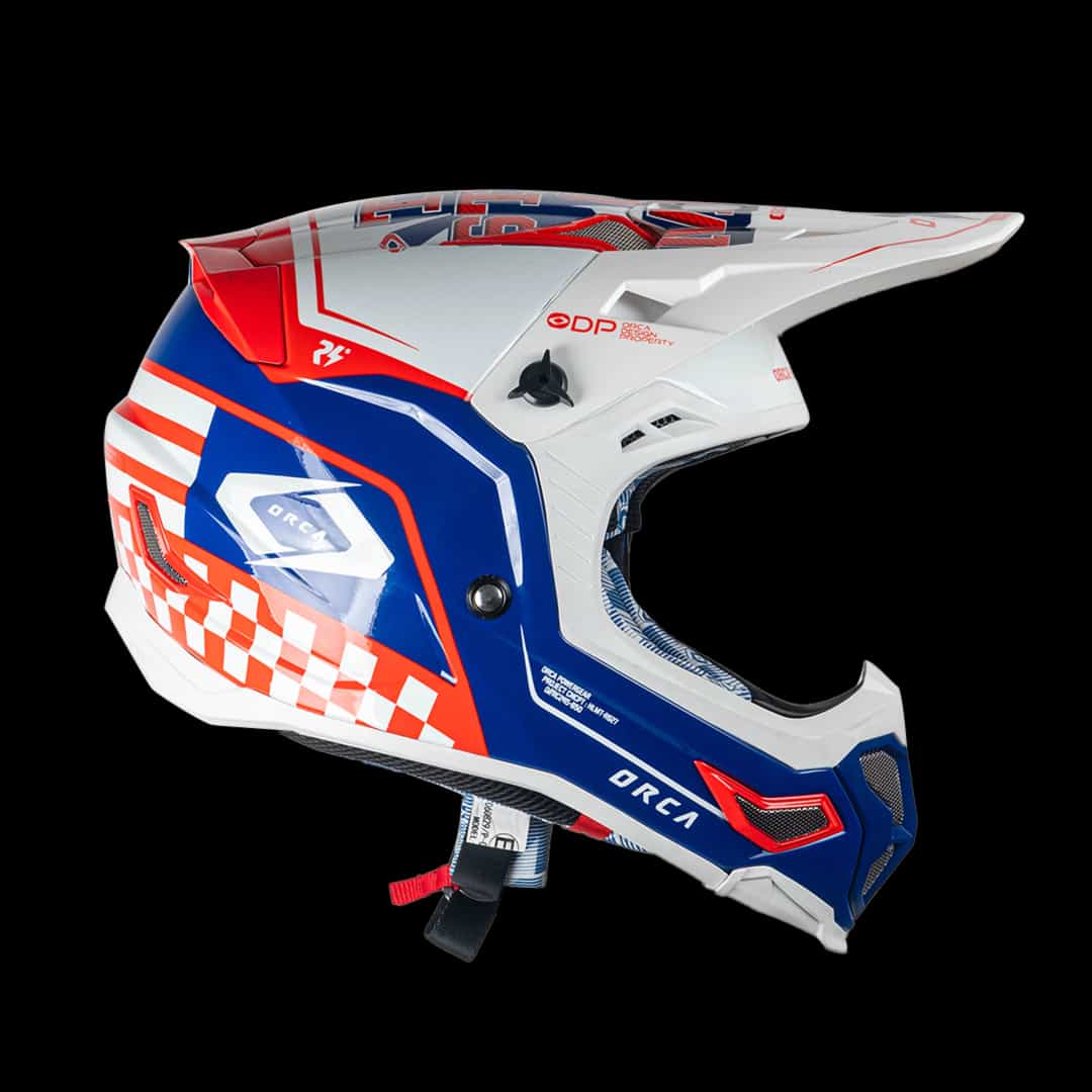 HELM HYPERION X FIBER RED WHITE BLUE