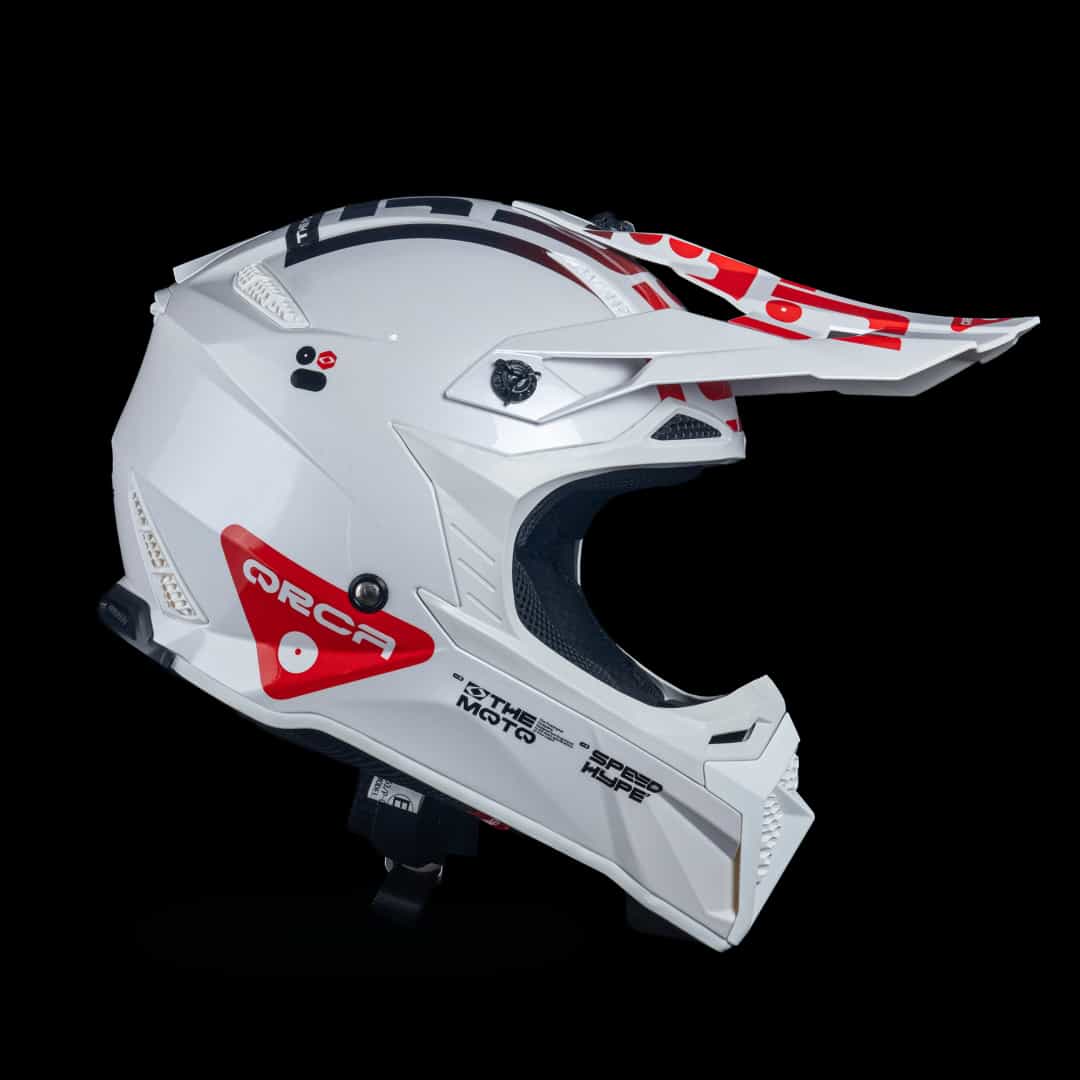 Orca Powergear - HELM THETA FULL FACE CROSS WHITE BLACK/RED GLOSSY