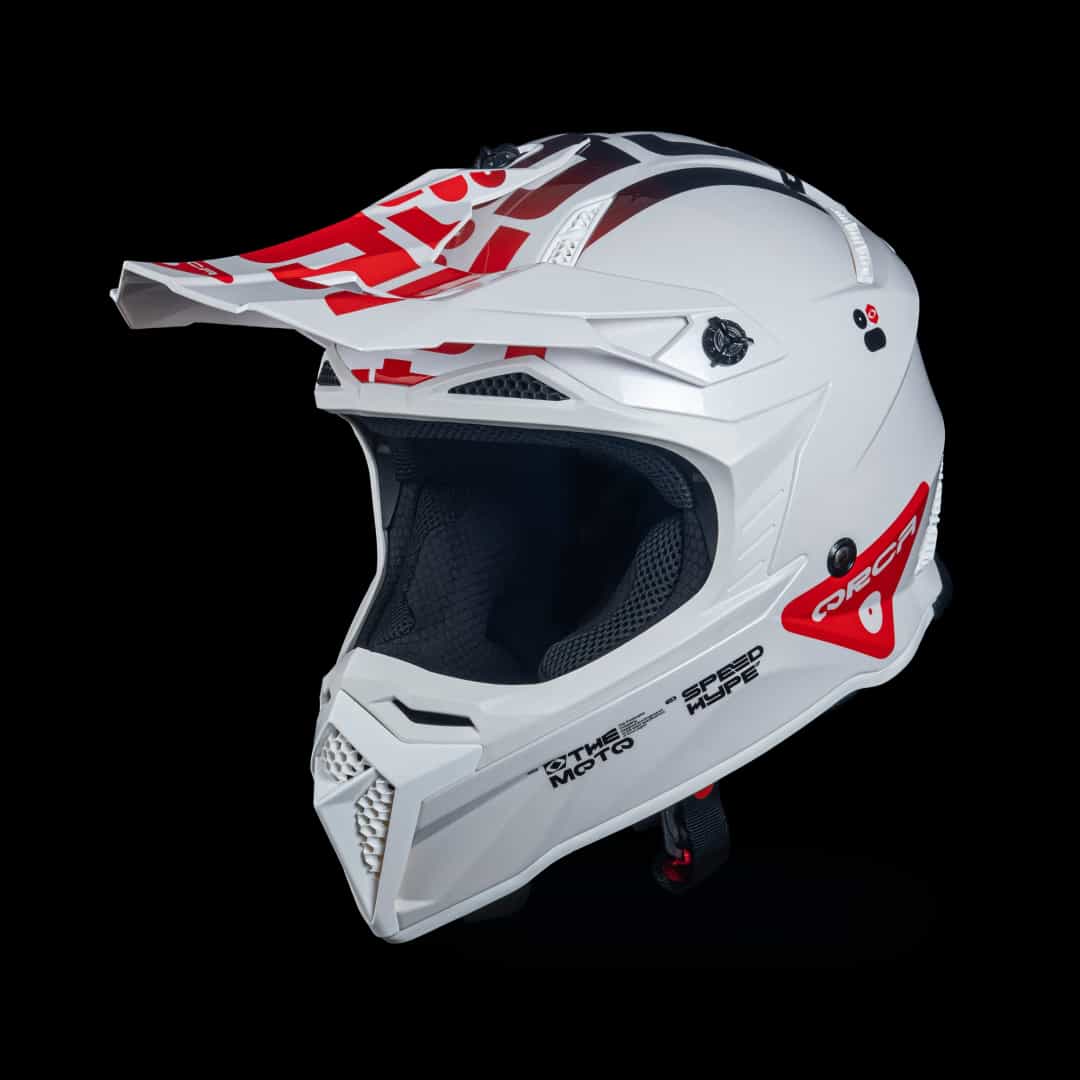 Orca Powergear - HELM THETA FULL FACE CROSS WHITE BLACK/RED GLOSSY