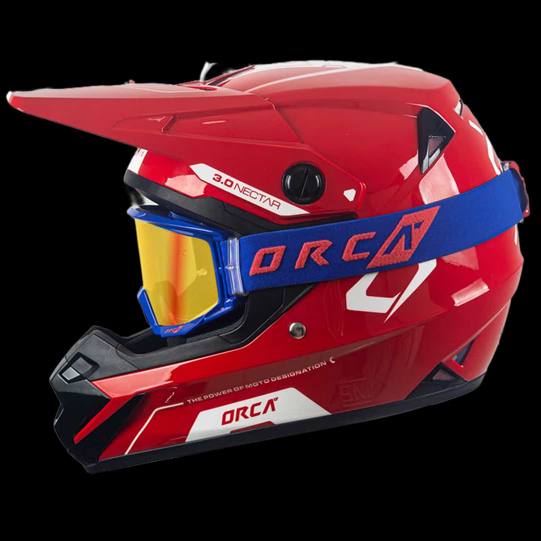 Bundling Helm Nectar 3.0 Red White  + Goggle Aeroview Blue Red